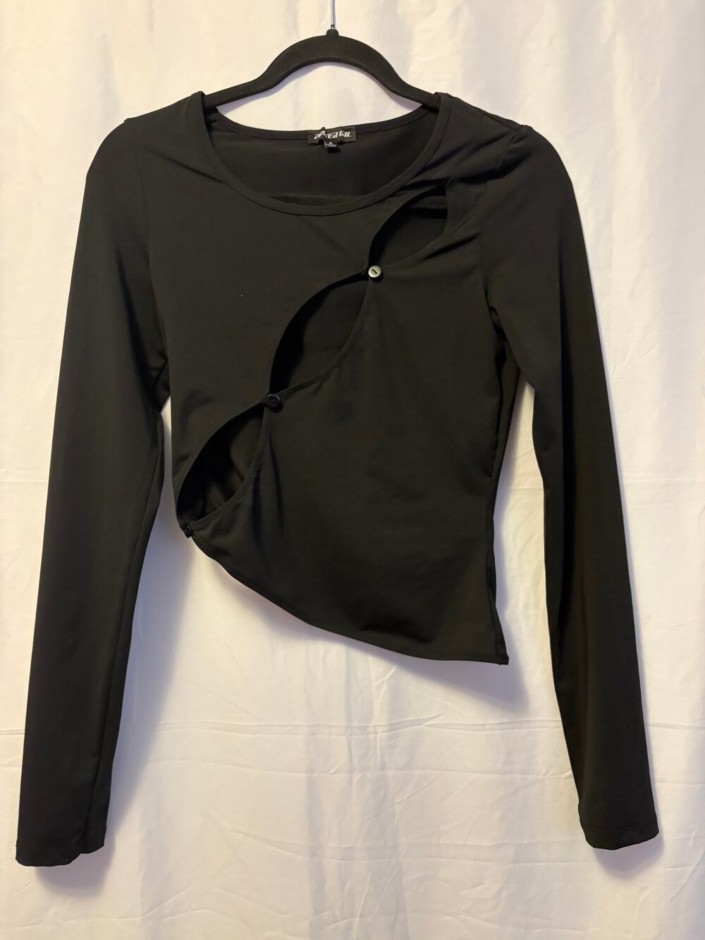 Poster Girl Asymmetrical Top Black Sz S